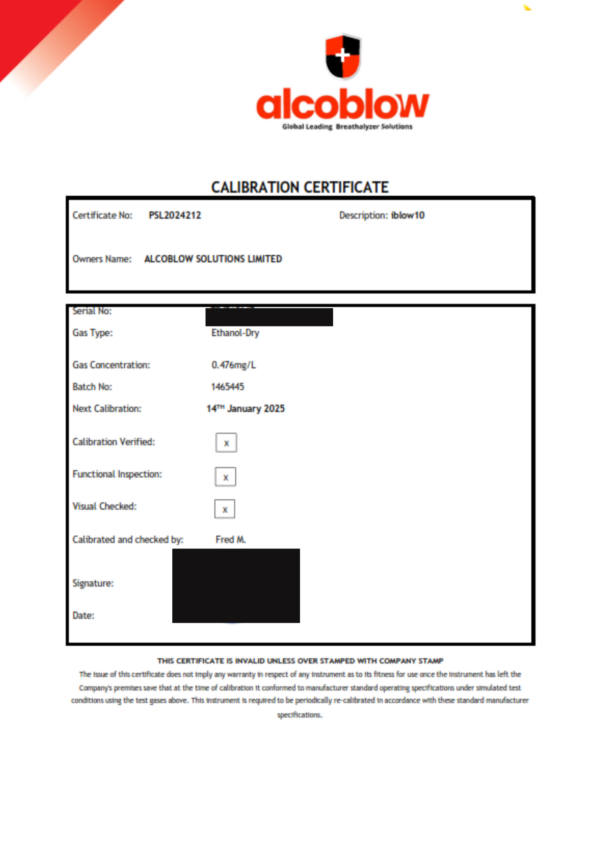 Professional Alcohol Breathalyzer Calibration Services by Accredited Alcoblow Solutions Labs